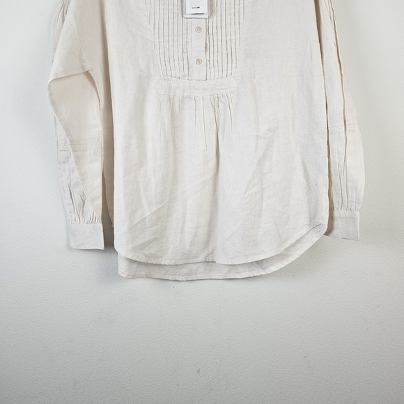 APIECE APART Willow Bib Organic Cotton Linen Blend Top Size Small Cream NWT - Picture 8 of 16